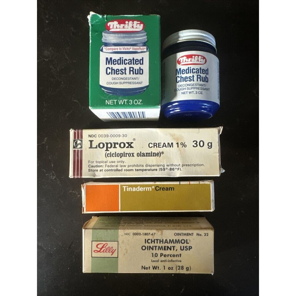 Vintage THRIFTY Chest Rub + Other Rubs and Creams 80’s 90’s For Movie Set NO USE